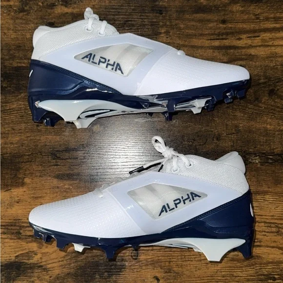 Nike Alpha Menace Pro 4 Football Cleats White/Navy Size  10 Brand New FD7037-104 - Picture 5 of 8